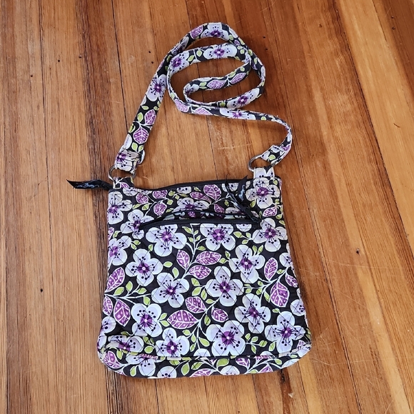 Vera Bradley Handbags - Vera Bradley Purple and Green Floral Crossbody Bag